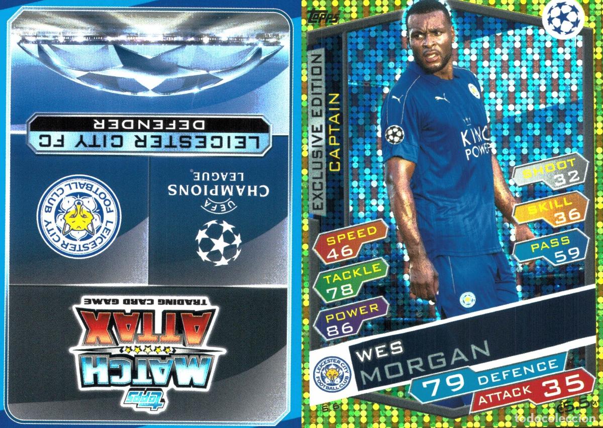 Cromos de f&uacute;tbol: Cromo Wes Morgan Leicester City F.C. Topps Match Attax UCL 2016-2017
