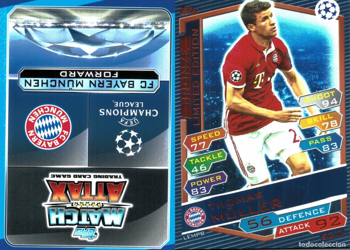 Cromos de f&uacute;tbol: Cromo Thomas Muller Fu&szlig;ball-Club Bayern M&uuml;nchen Topps Match Attax UCL 2016-2017