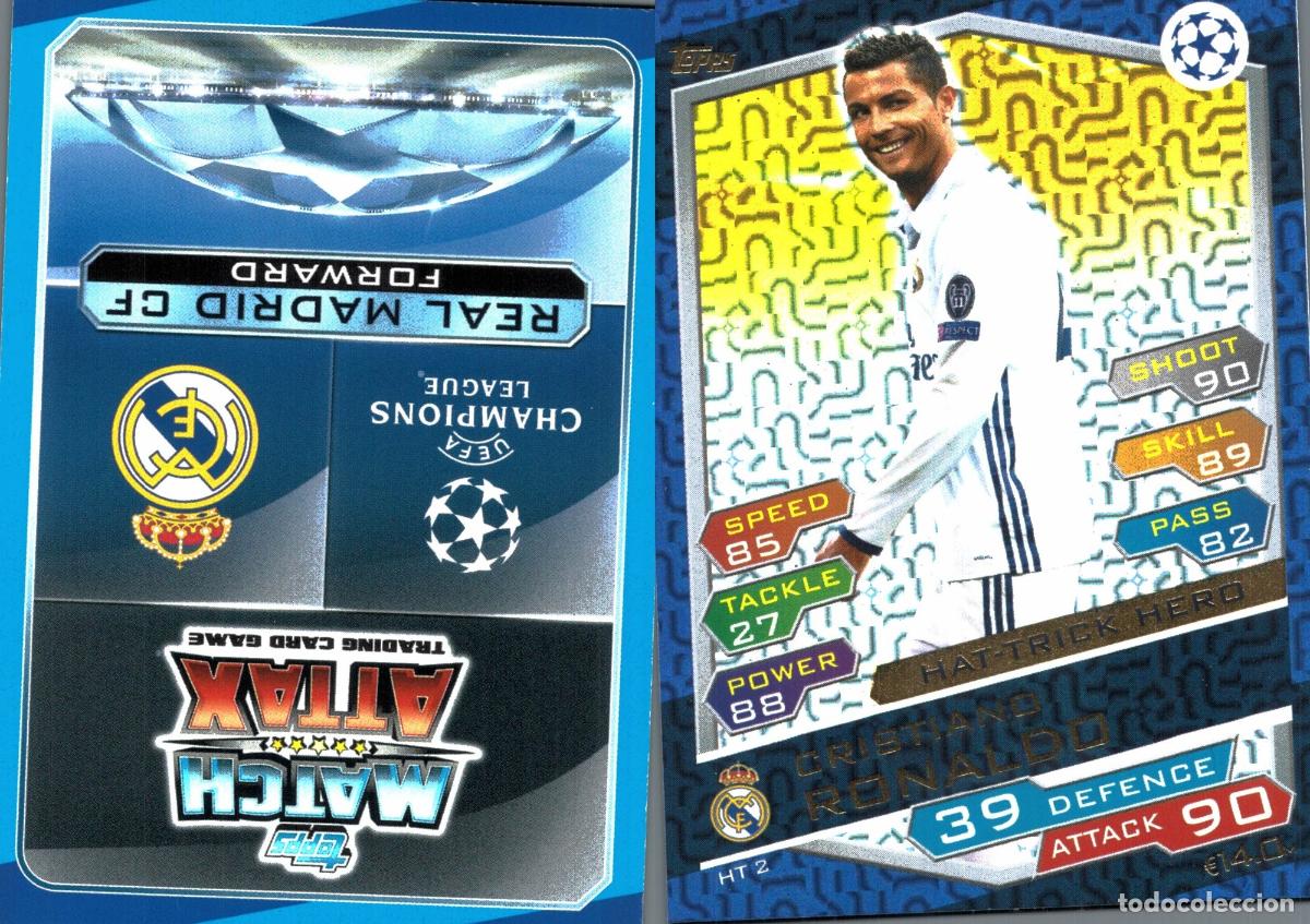 Cromos de f&uacute;tbol: Cromo Cristiano Ronaldo Real Madrid C.F. Panini Match Attax UCL 2016-2017
