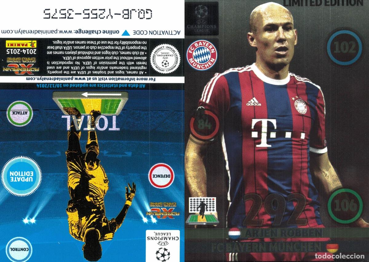 Cromos de f&uacute;tbol: Cromo Arjen Robben Fu&szlig;ball-Club Bayern M&uuml;nchen Panini Adrenalyn XL UCL 2014-2015