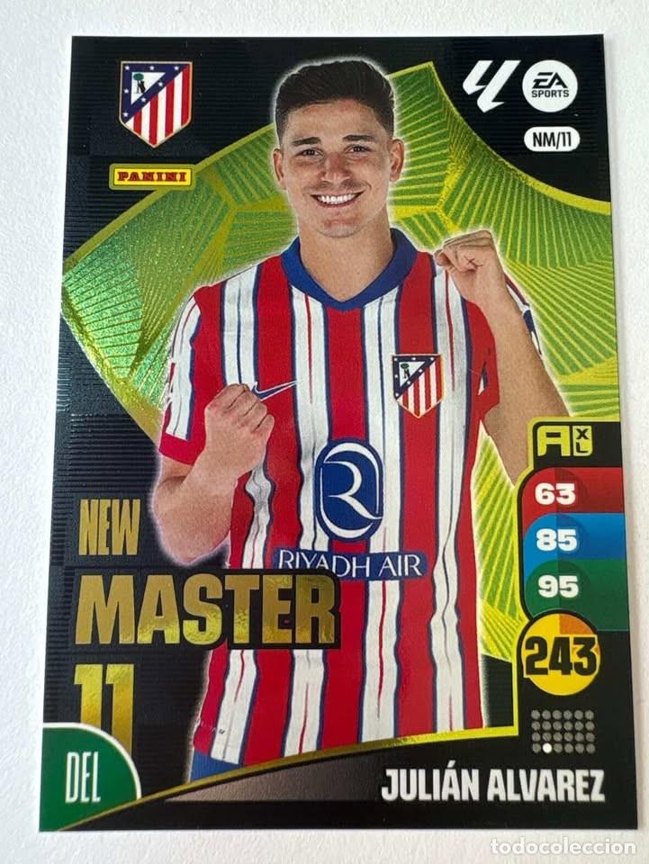 Cromos de f&uacute;tbol: Carta Juli&aacute;n &Aacute;lvarez New M&aacute;ster Atl&eacute;tico de Madrid NM/11 Adrenalyn 2024-25