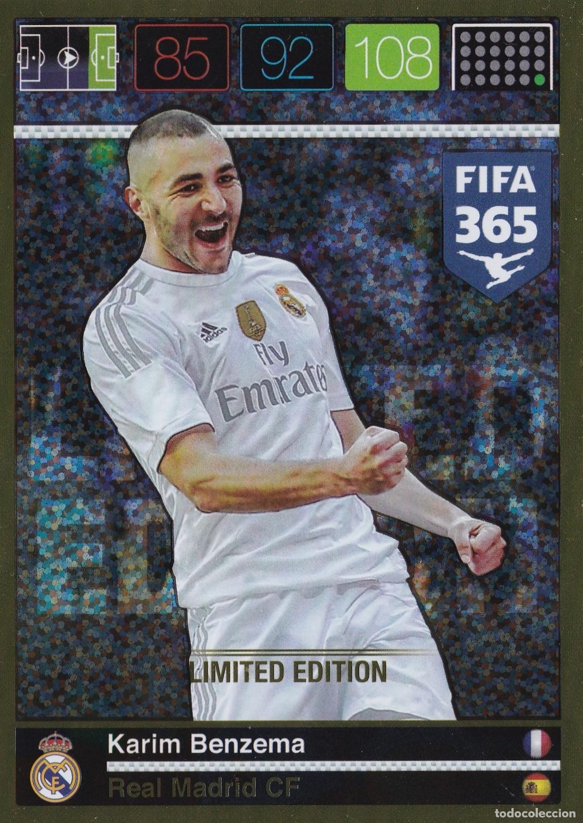 Fu&szlig;ball-Sticker: Cromo Karim Benzema Real Madrid C.F. Panini Adrenalyn XL FIFA 365 2015-2016