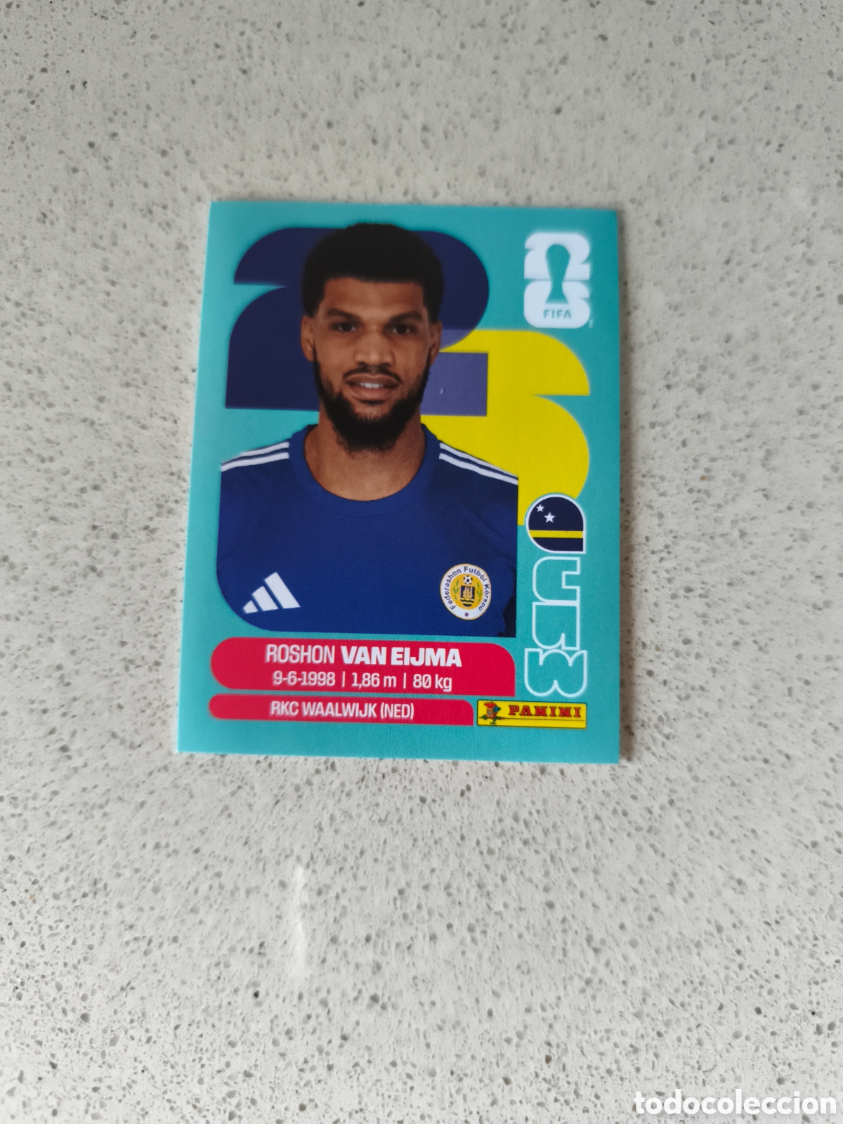 Cromos de f&uacute;tbol: CROMO N&Uacute;MERO 7 VAN EIJMA CURAZAO. MUNDIAL 2026. PANINI.