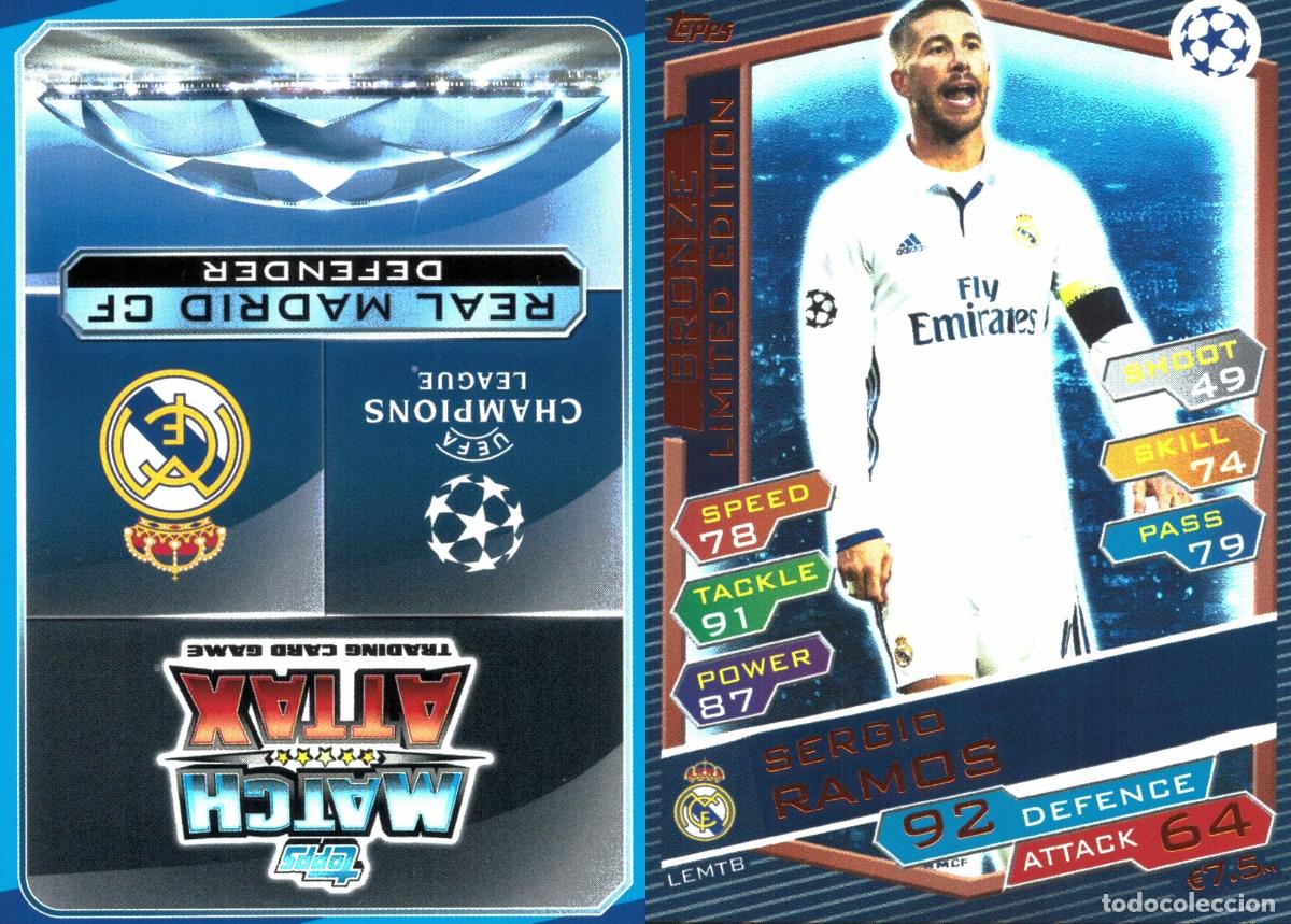 Cromos de f&uacute;tbol: Cromo Sergio Ramos Real Madrid C.F. Topps Match Attax UCL 2016-2017
