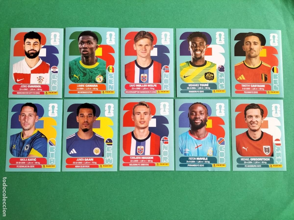 Fu&szlig;ball-Sticker: (PANINI)FIFA WORLD CUP 2026) LOTE DE 10 CROMOS ORIGINALES SIN PEGAR