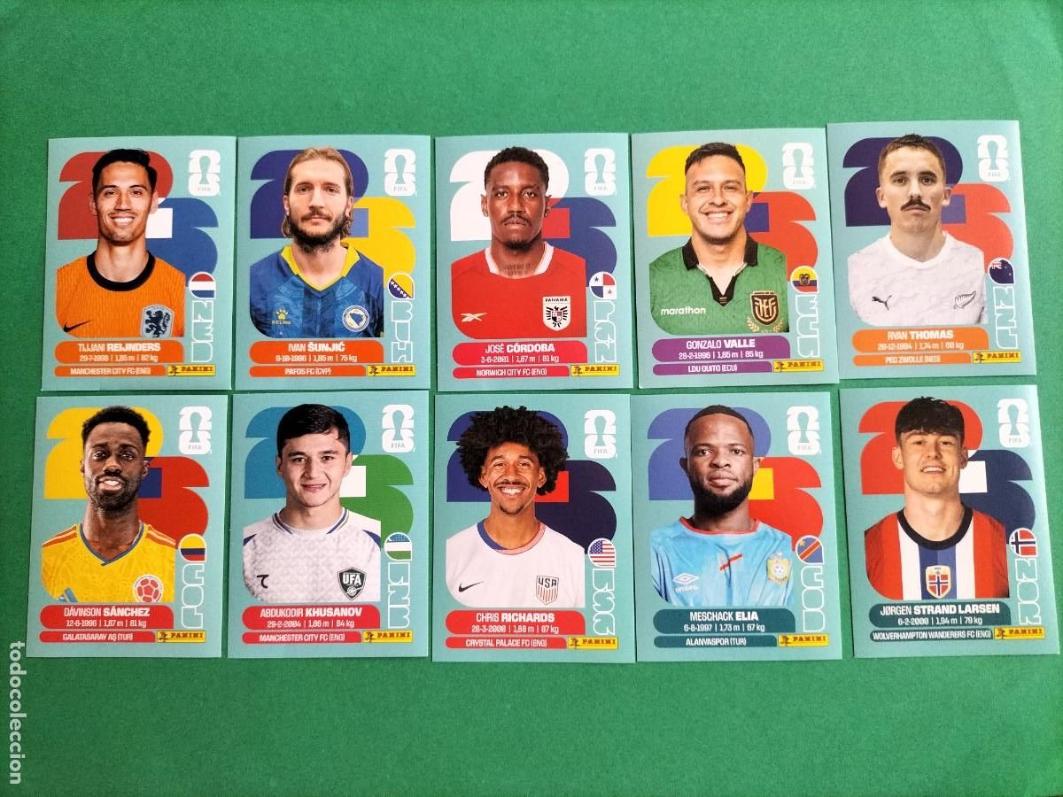Fu&szlig;ball-Sticker: (PANINI)FIFA WORLD CUP 2026) LOTE DE 10 CROMOS ORIGINALES SIN PEGAR