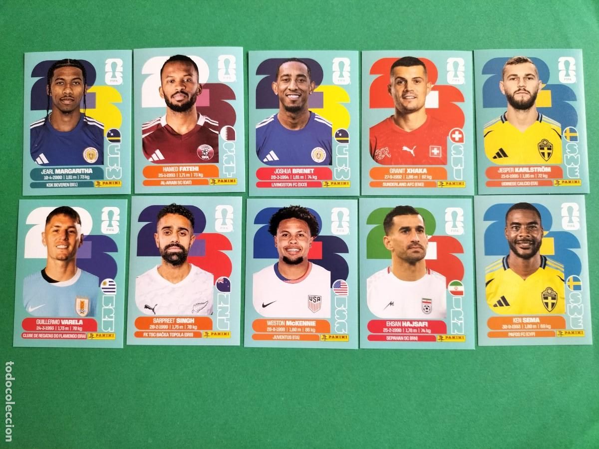Football Stickers: (PANINI)FIFA WORLD CUP 2026) LOTE DE 10 CROMOS ORIGINALES SIN PEGAR