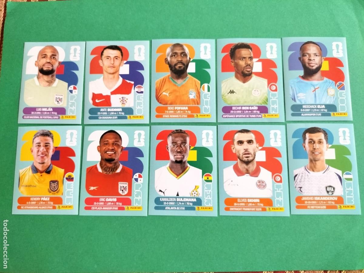 Figurine di Calcio: (PANINI)FIFA WORLD CUP 2026) LOTE DE 10 CROMOS ORIGINALES SIN PEGAR