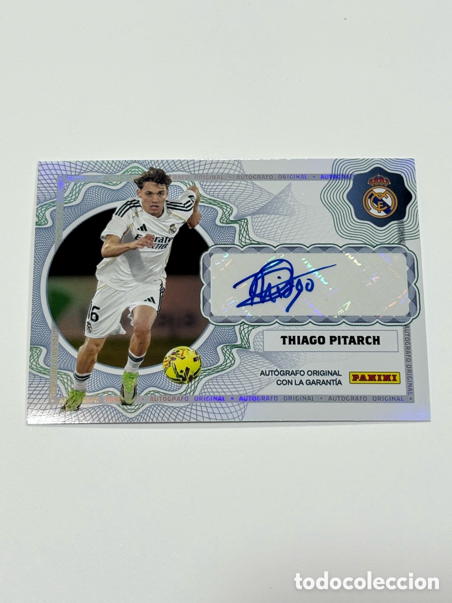 Cromos de f&uacute;tbol: Thiago Pitarch Auto Autograph Firma Original Real Madrid Panini Club Martinez