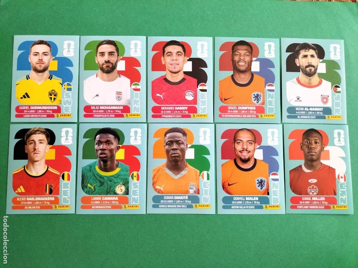 Football Stickers: (PANINI)FIFA WORLD CUP 2026) LOTE DE 10 CROMOS ORIGINALES SIN PEGAR