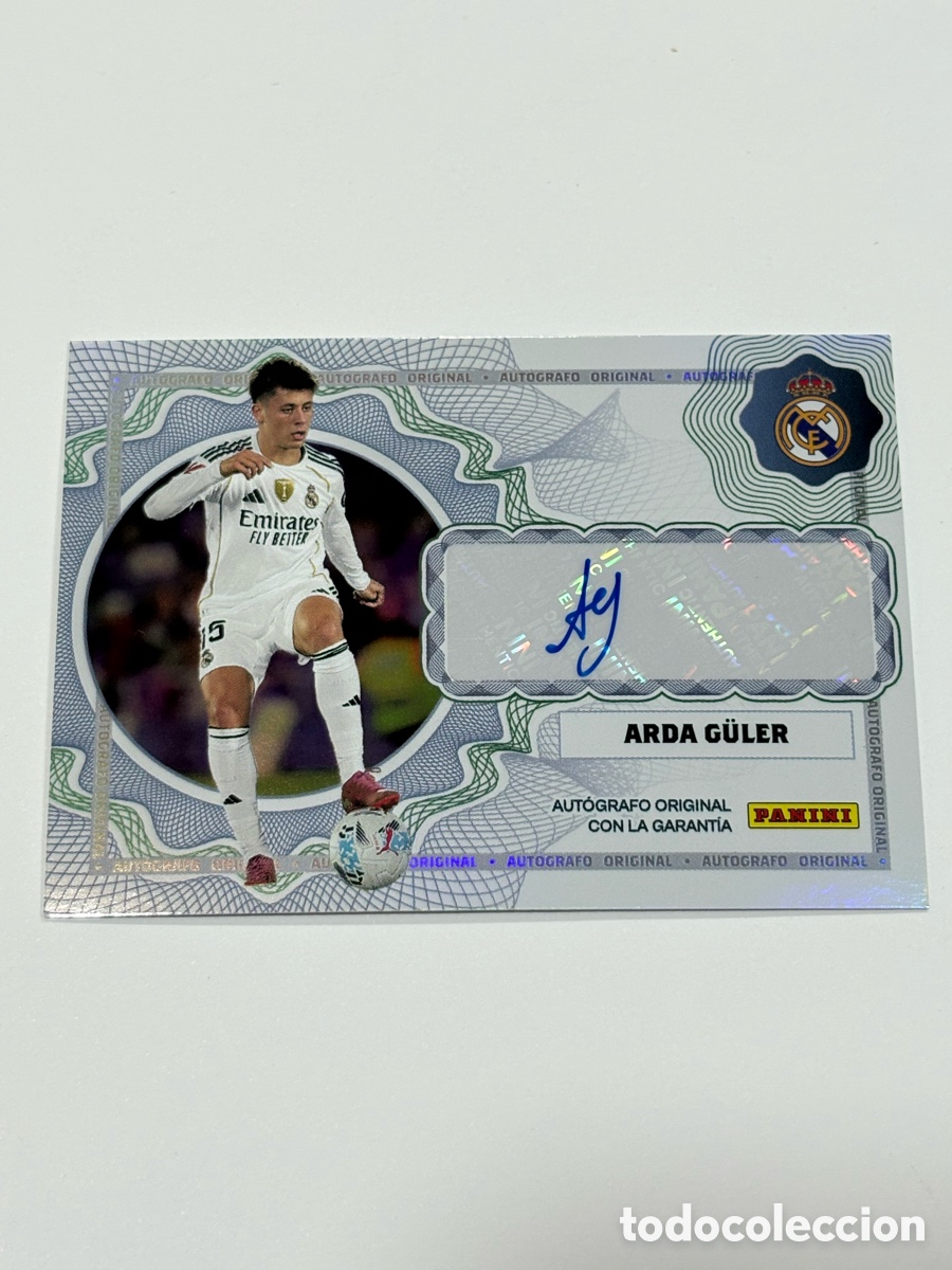 Football Stickers: Arda Guler Auto Autograph Firma Original Real Madrid Panini Club G&uuml;ler