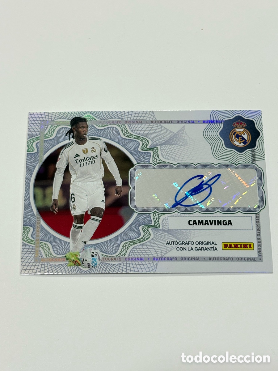Football Stickers: Eduardo Camavinga Auto Autograph Firma Original Real Madrid Panini Club
