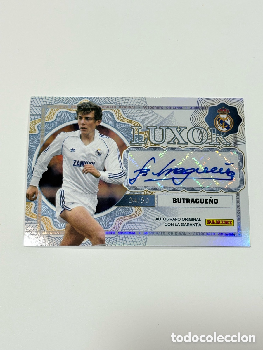Cromos de f&uacute;tbol: Butrague&ntilde;o /50 Luxor Auto Autograph Original Real Madrid Panini Club Butragueno