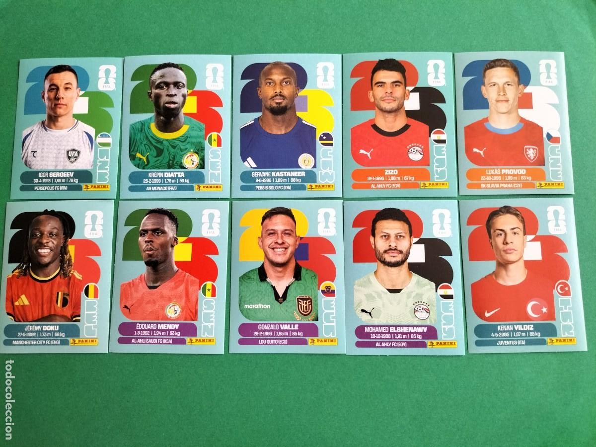 Figurine di Calcio: (PANINI)FIFA WORLD CUP 2026) LOTE DE 10 CROMOS ORIGINALES SIN PEGAR