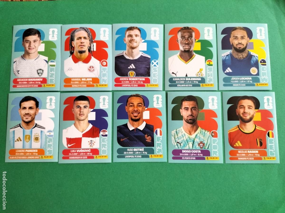 Football Stickers: (PANINI)FIFA WORLD CUP 2026) LOTE DE 10 CROMOS ORIGINALES SIN PEGAR