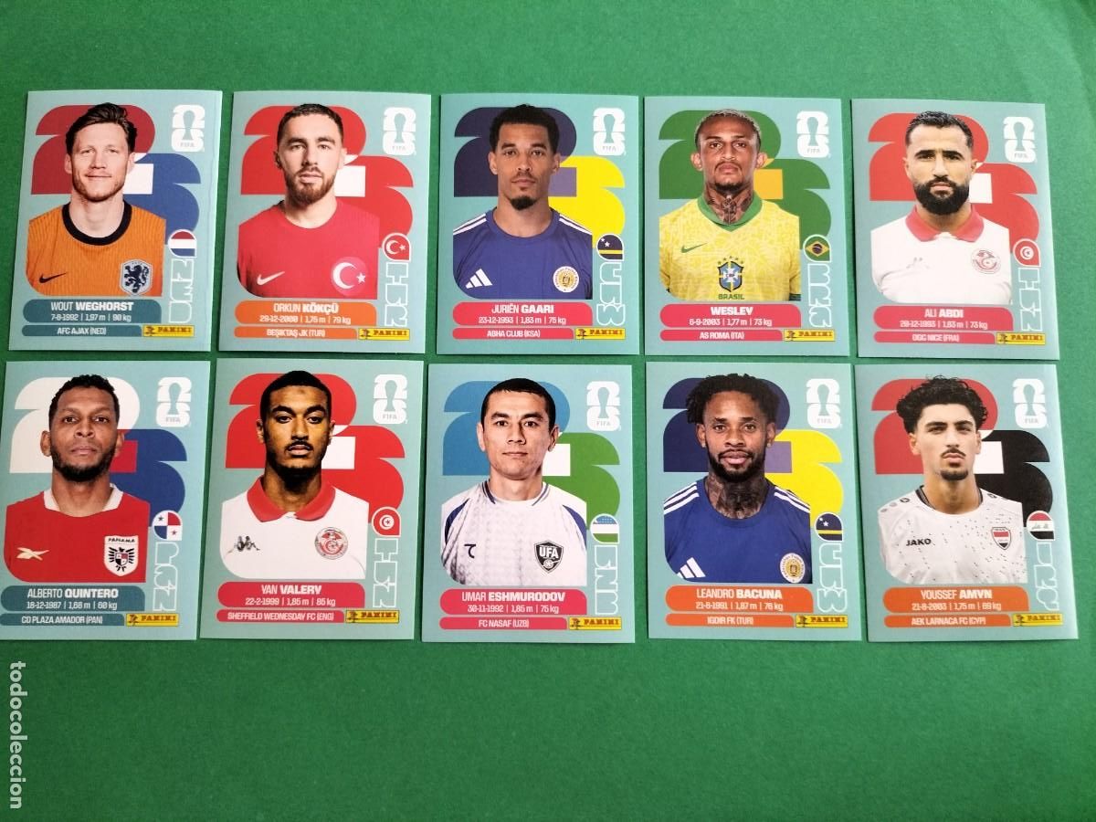 Figurine di Calcio: (PANINI)FIFA WORLD CUP 2026) LOTE DE 10 CROMOS ORIGINALES SIN PEGAR