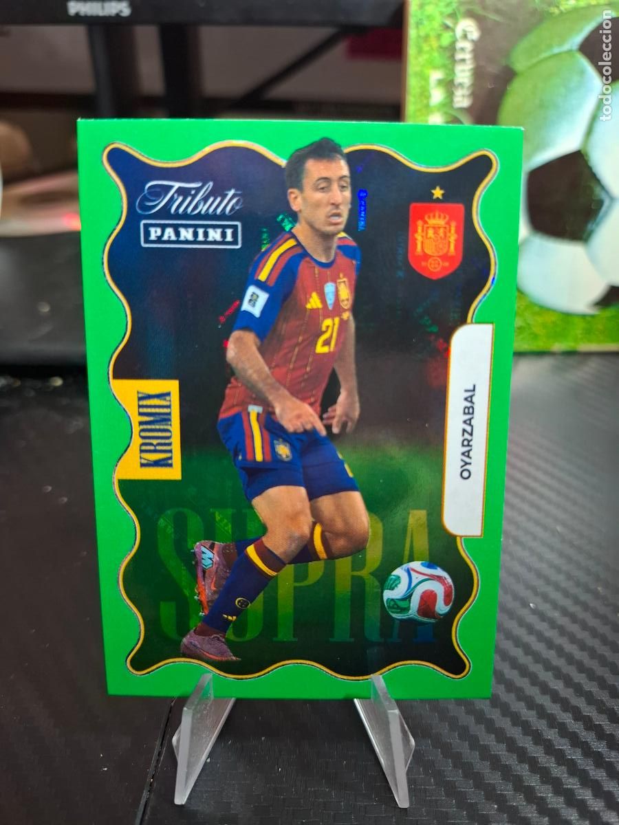 Cromos de f&uacute;tbol: KROMIX VERDE GREEN OYARZABAL SELECCI&Oacute;N ESPA&Ntilde;OLA 2010 2026 PANINI TRIBUTO KV80