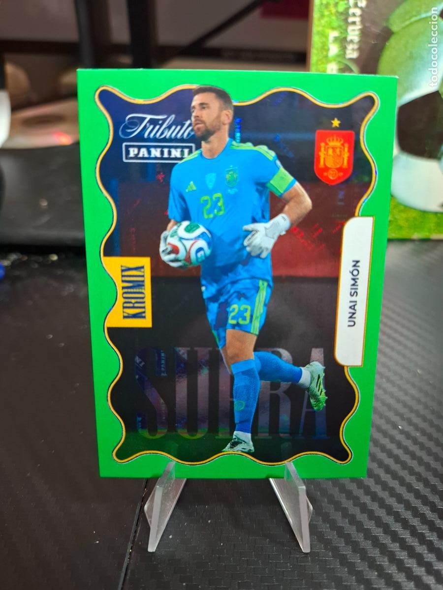 Cromos de f&uacute;tbol: KROMIX VERDE GREEN UNAI SIMON SELECCI&Oacute;N ESPA&Ntilde;OLA 2010 2026 PANINI TRIBUTO KV71