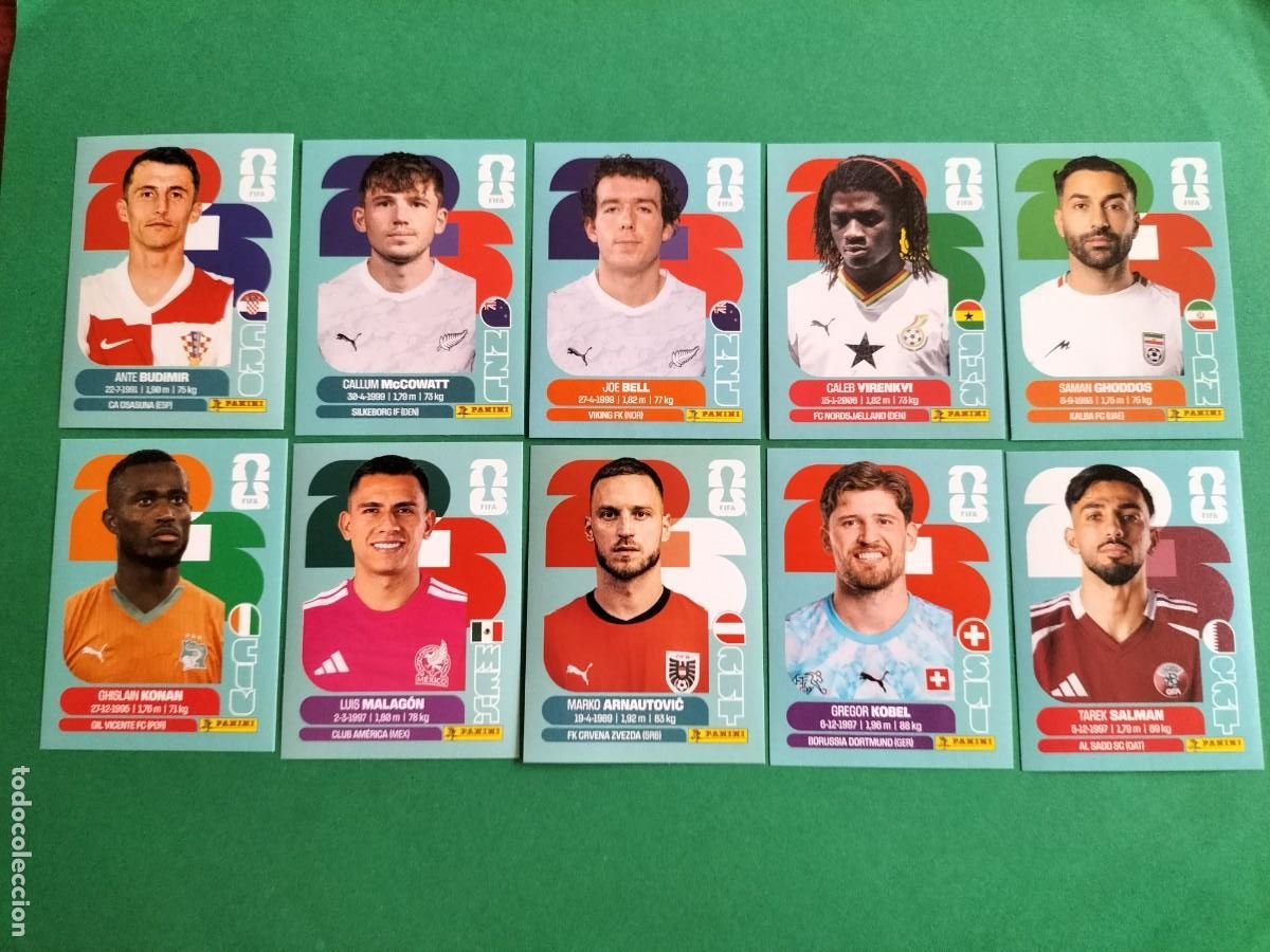 Cromos de f&uacute;tbol: (PANINI)FIFA WORLD CUP 2026) LOTE DE 10 CROMOS ORIGINALES SIN PEGAR