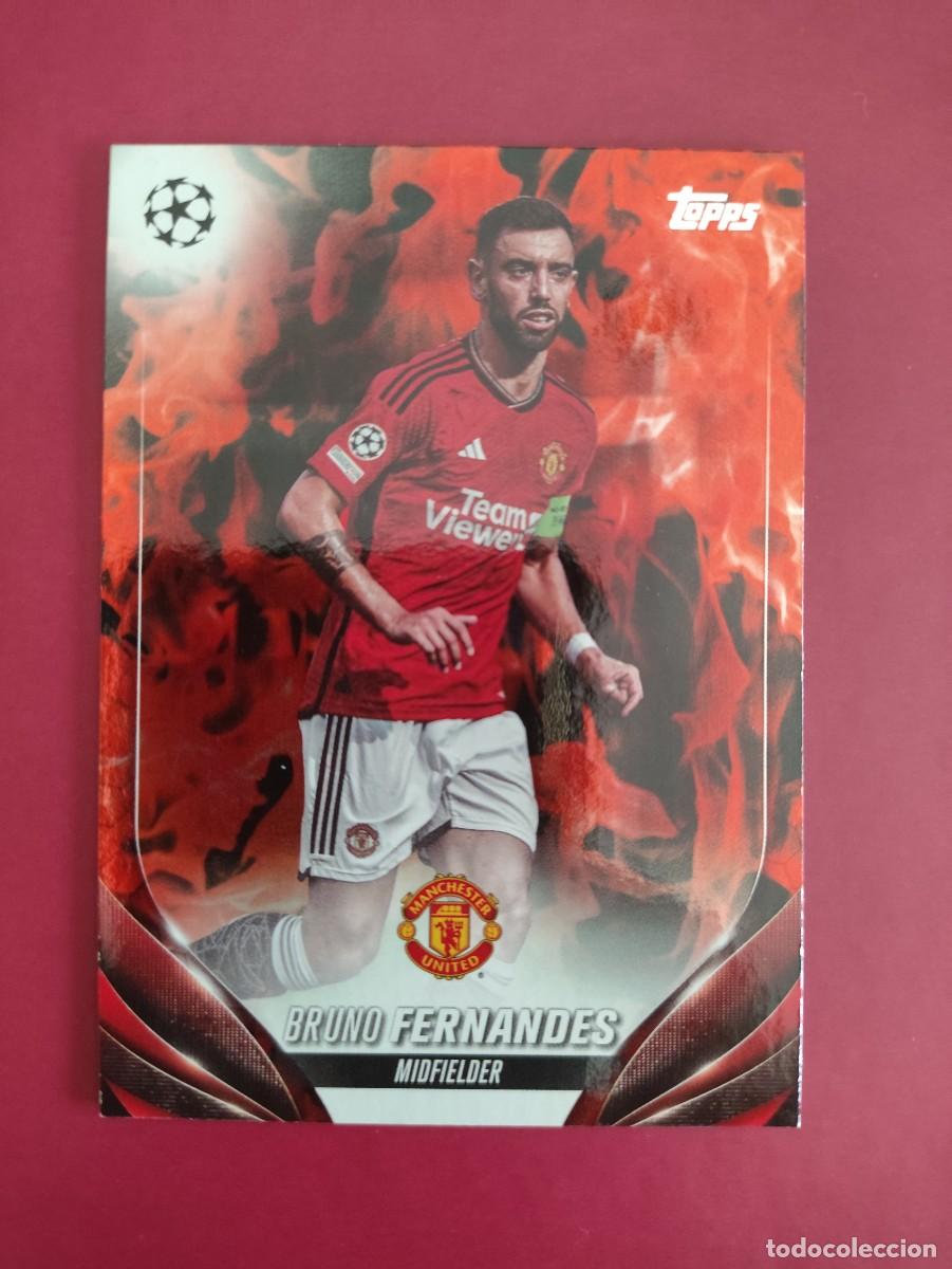 Cromos de f&uacute;tbol: 178 BRUNO FERN&Aacute;NDEZ RED INFERNO FOIL MANCHESTER UNITED TOPPS 2023-24