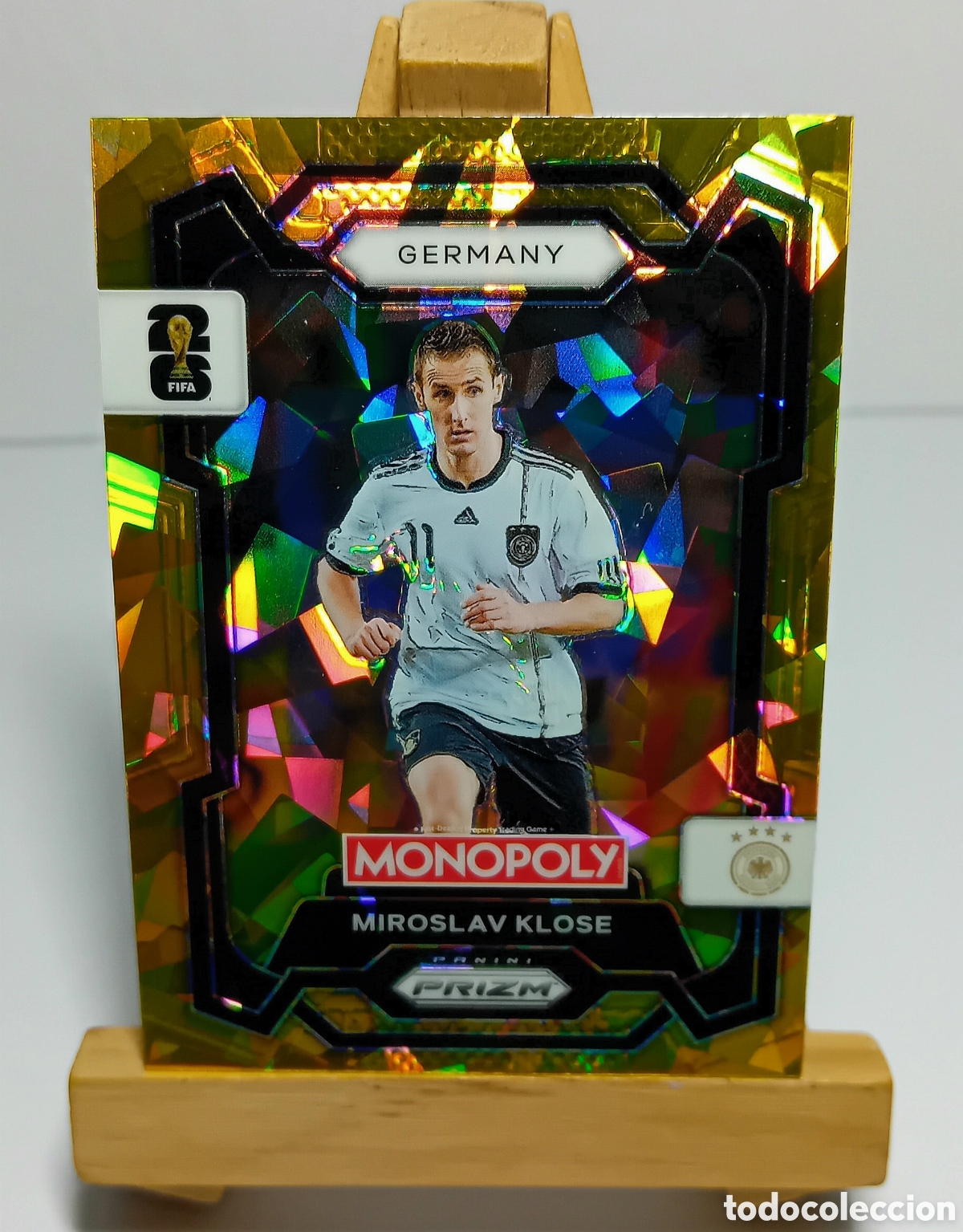 Cromos de f&uacute;tbol: MIROSLAV KLOSE 2026 ALEMANIA MONOPOLY GOLD CRACKED ICE PRIZM PANINI.