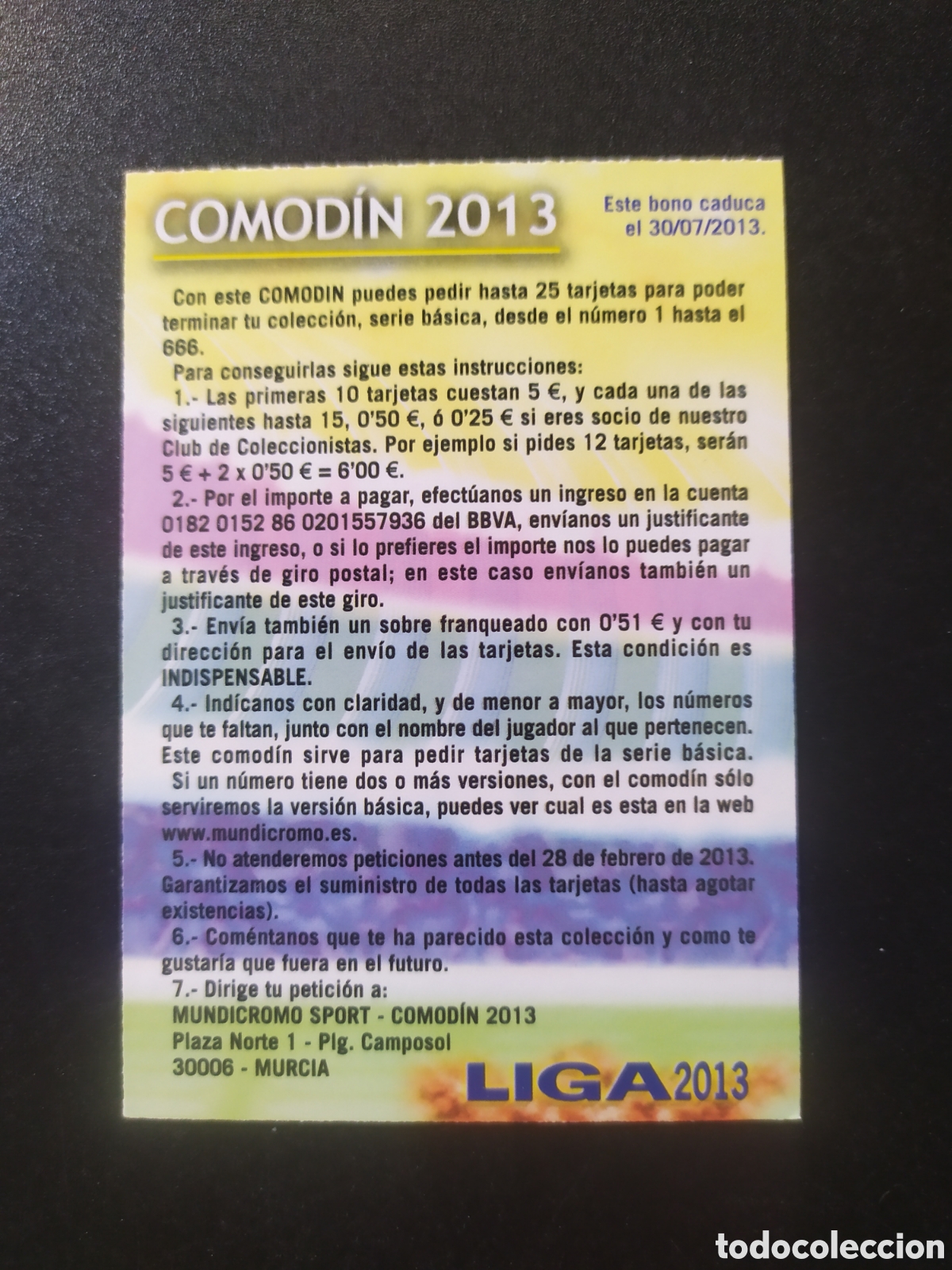 Cromos de f&uacute;tbol: Mundicromo fichas Liga 2012 2013 12 13 comodin 2013 bono 3 X 5