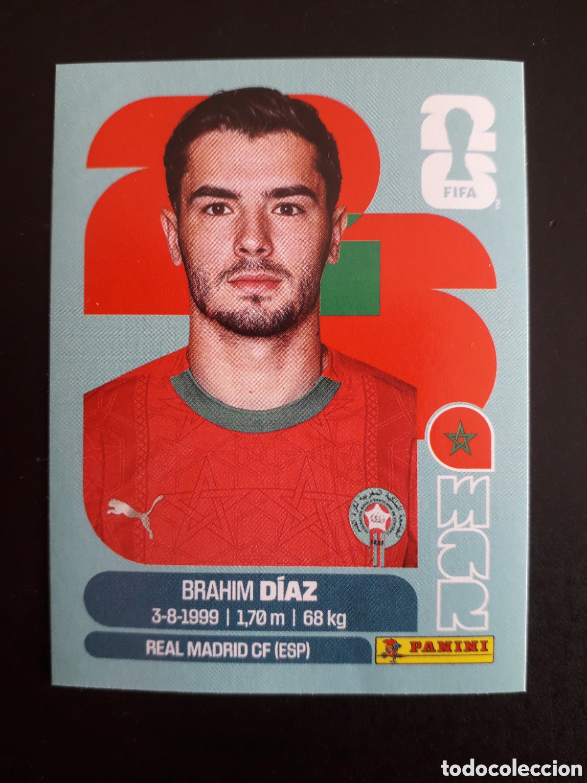 Cromos de f&uacute;tbol: BRAHIM D&Iacute;AZ MARRUECOS MAR 19 MUNDIAL F&Uacute;TBOL 2026 FIFA WORLD CUP PANINI SIN PEGAR PEDIDO M&Iacute;NIMO 3&euro;