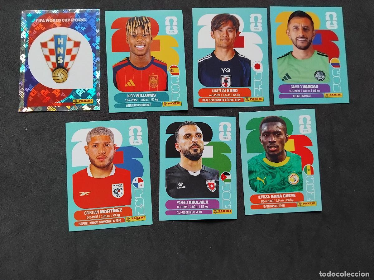 Cromos de f&uacute;tbol: 7 CROMOS MUNDIAL 2026 - LOTE DE 7 CROMOS VARIADOS - PANINI FIFA WORLD CUP 2026 - NICO WILLIAMS KUBO