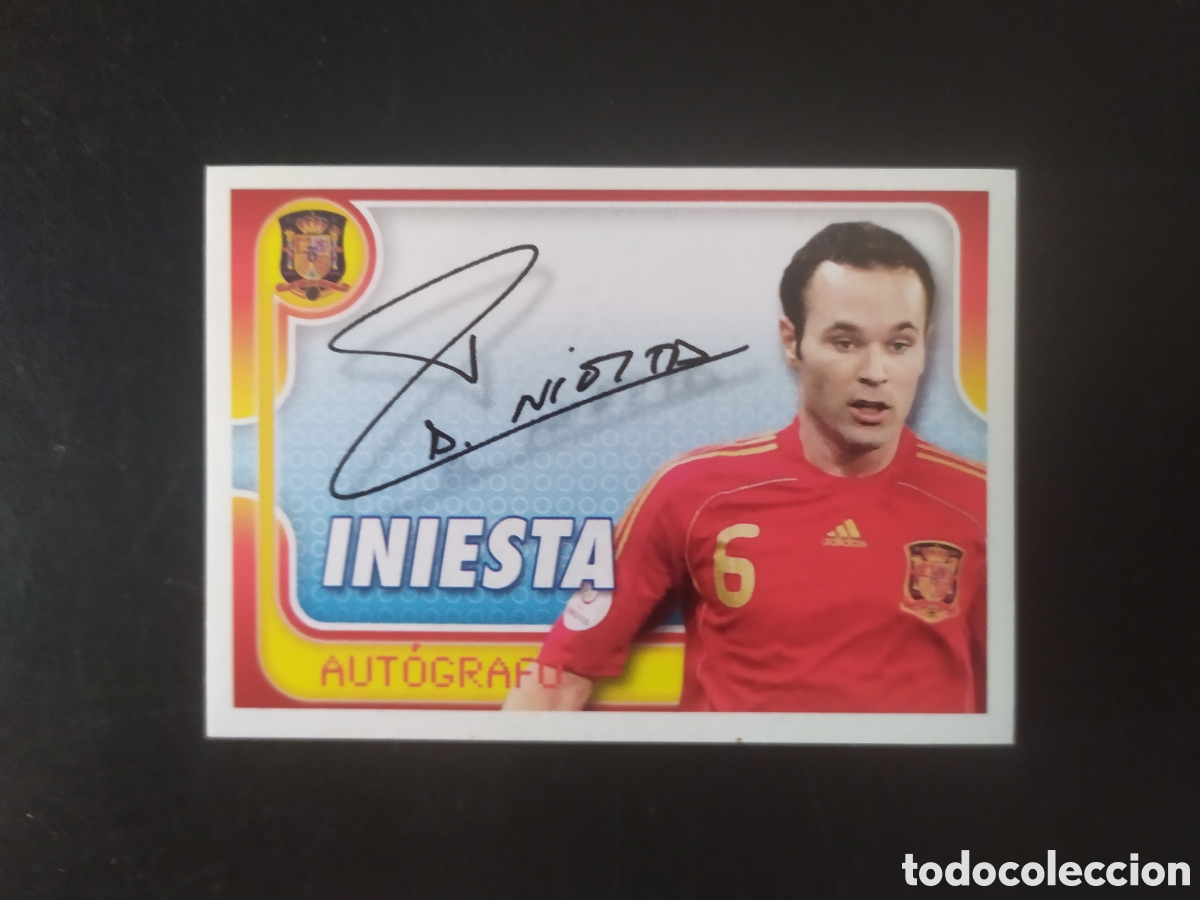 Cromos de f&uacute;tbol: A por ellos colecci&oacute;n selecci&oacute;n espa&ntilde;ola 2009 panini n&deg; 100 Iniesta aut&oacute;grafo Espa&ntilde;a sin pegar