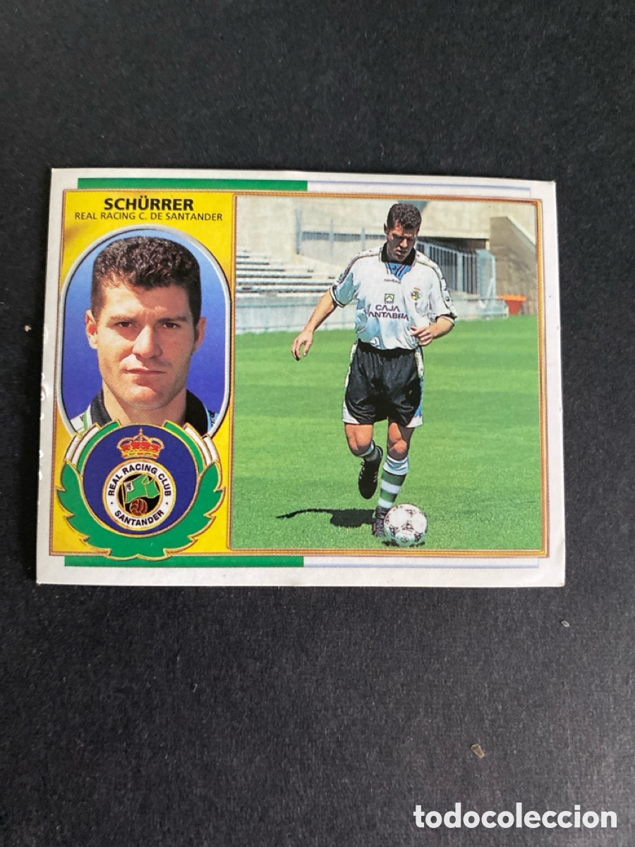 Cromos de f&uacute;tbol: Cromo liga 96/97 Real Racing coloca nunca pegado