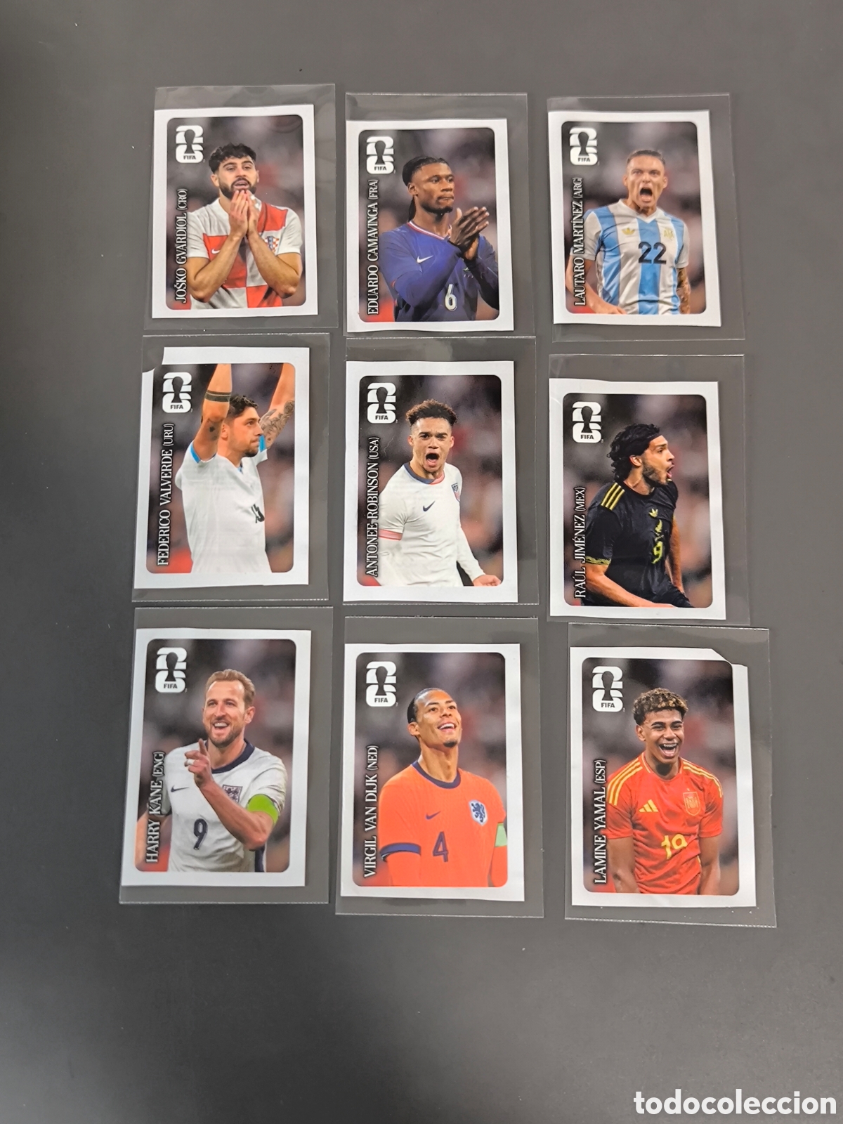 Cromos de f&uacute;tbol: Lote de 9 cromos stickers Panini Coca Cola Mundial M&eacute;xico 2026