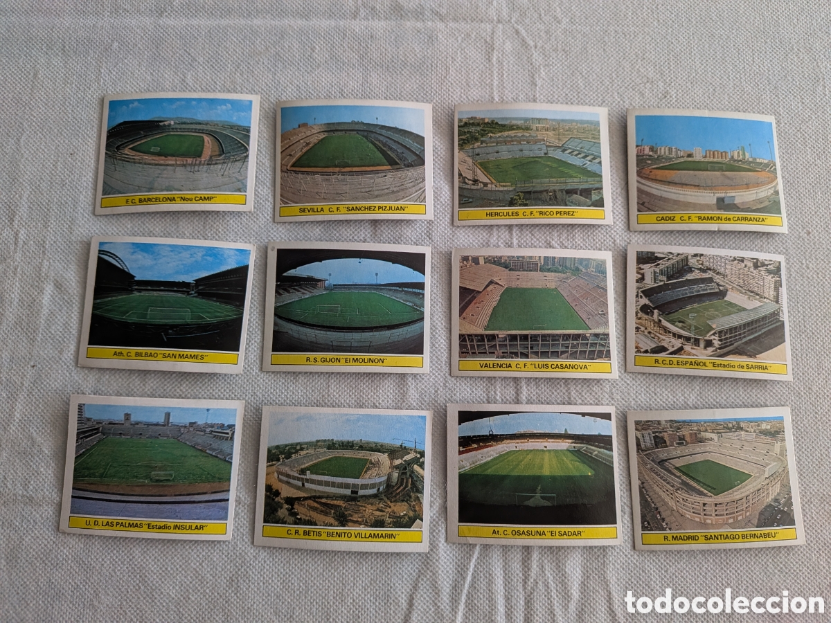 Fu&szlig;ball-Sticker: LIGA 81 82 ediciones este lote 12 cromos de estadios diferentes