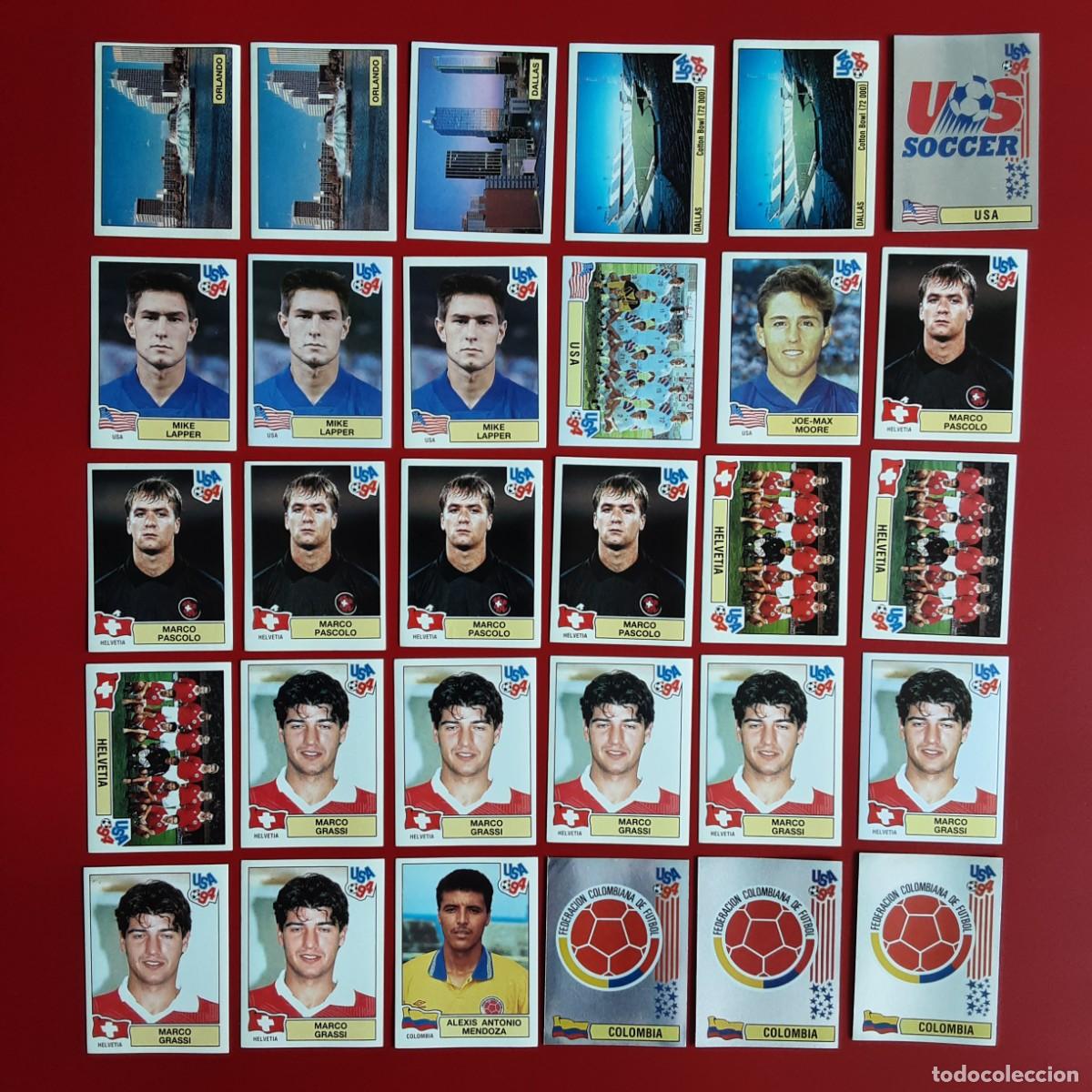Cromos de f&uacute;tbol: LOTE DE 360 CROMOS MUNDIAL USA 94 PANINI NUNCA PEGADO CON REPETIDOS.