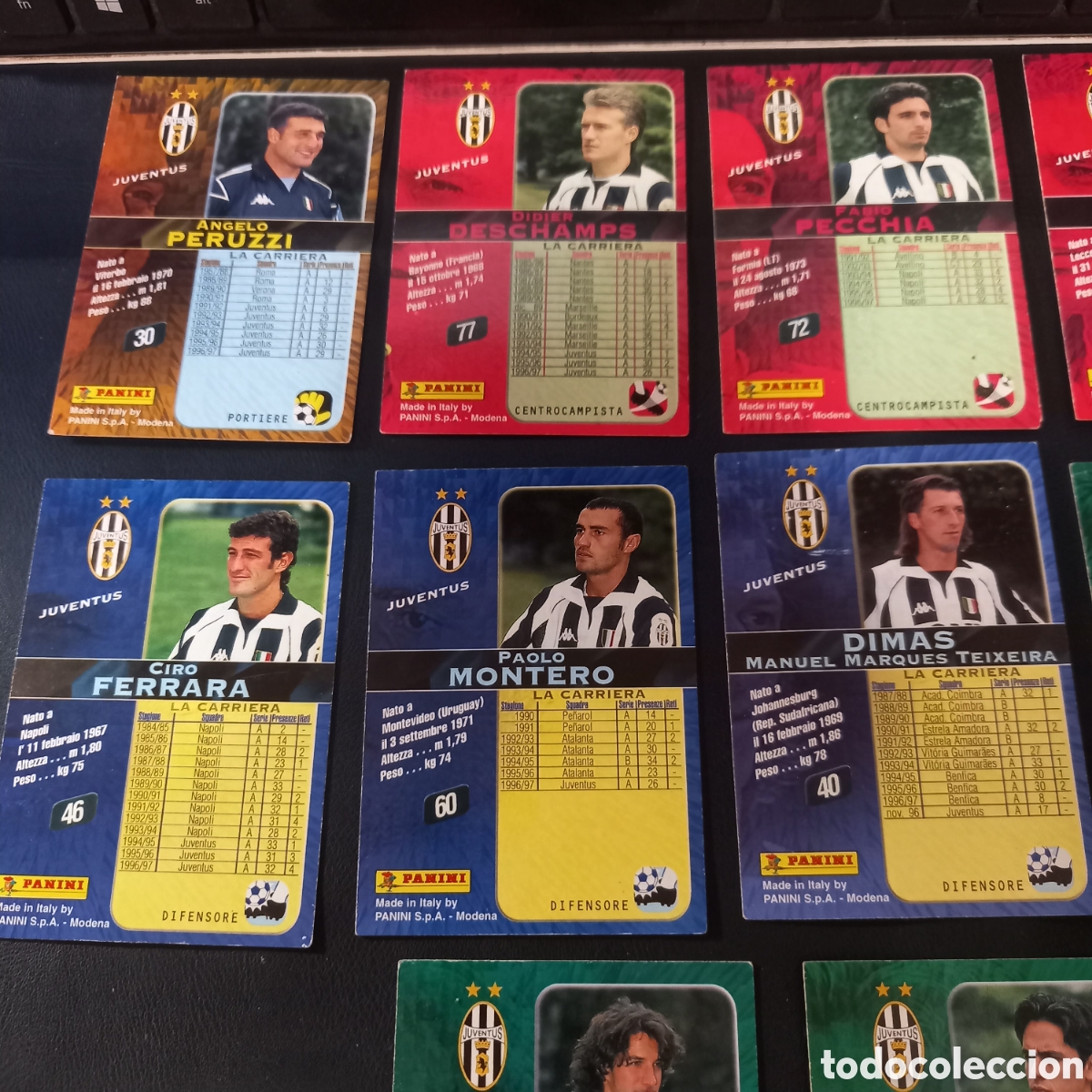Cromos de f&uacute;tbol: Lote 10 panini juventus f&uacute;tbol cromos filippo d&iacute;mas ferrara conte pecchia peruzzi deschamps