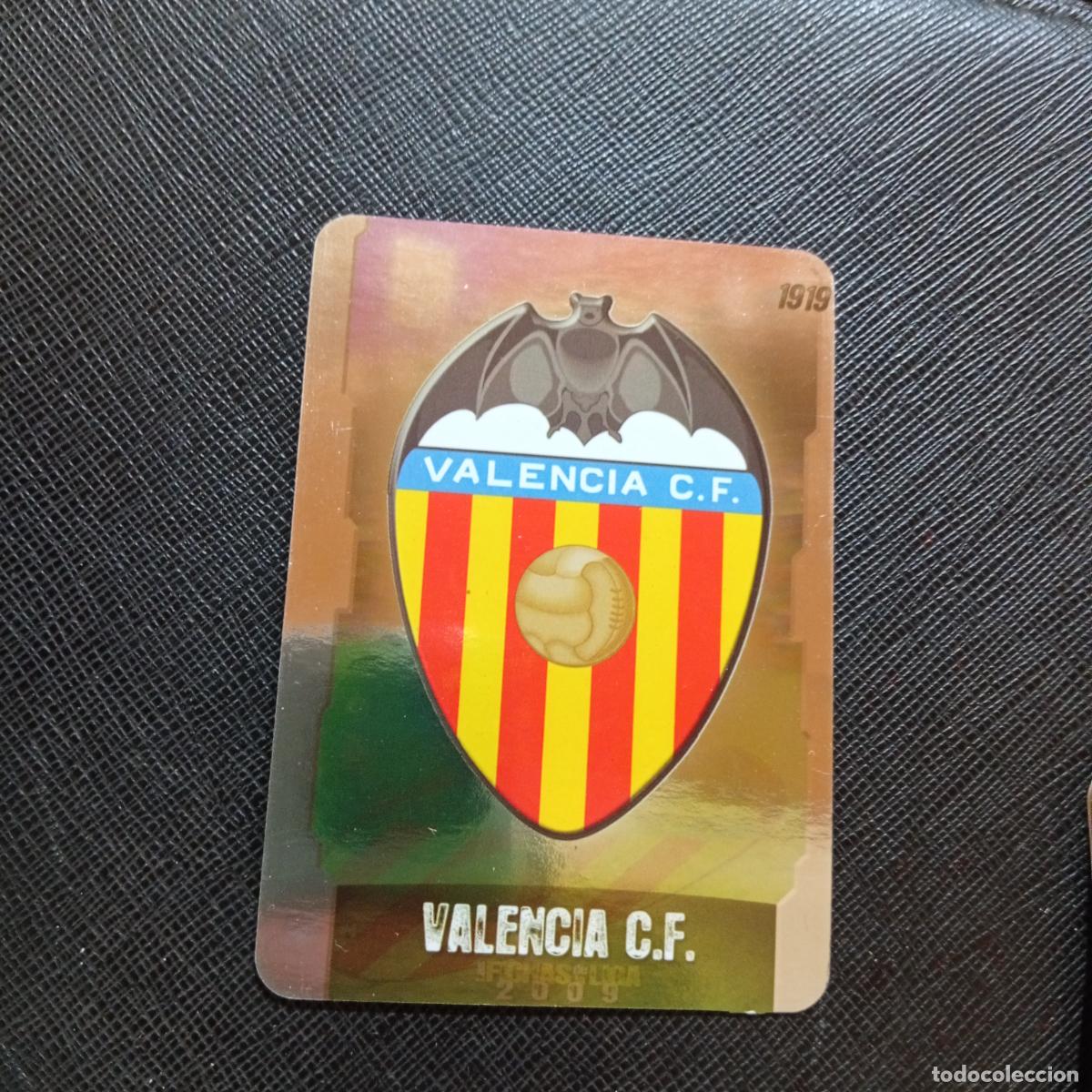 Cromos de f&uacute;tbol: 244 ESCUDO VALENCIA MUNDICROMO QUIZ GAME 2008 2009 FUTBOL 08 09 - A211 PG30 PUNTAS REDONDAS