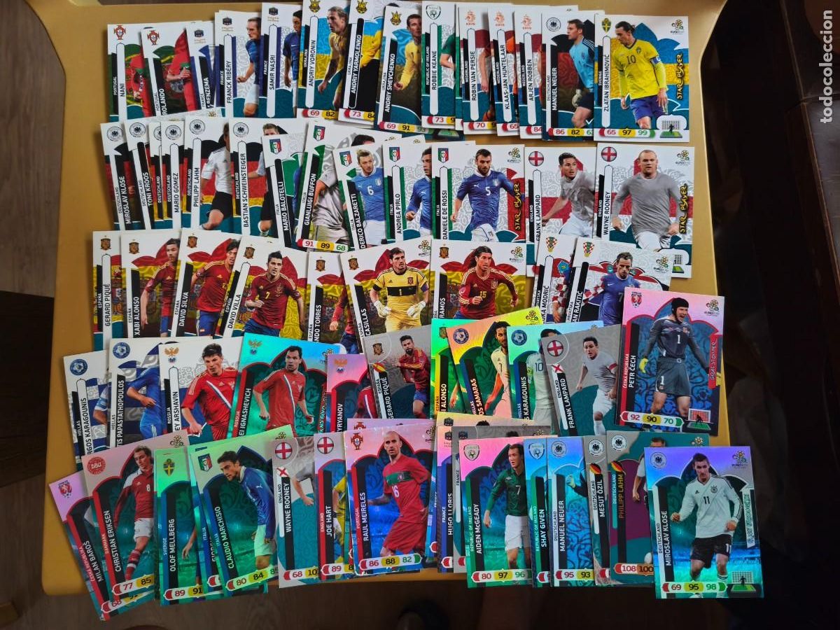 Cartes &agrave; collectionner de Football: adrenalyn euro 2012 contiene 68 cromos