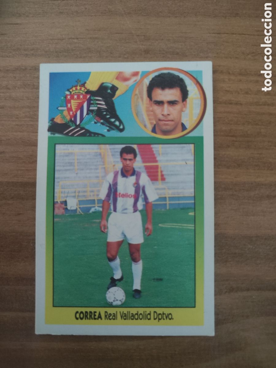 Football Stickers: Este 93 94 cart&oacute;n despegado &uacute;ltimos fichajes 26 Real Valladolid Correa