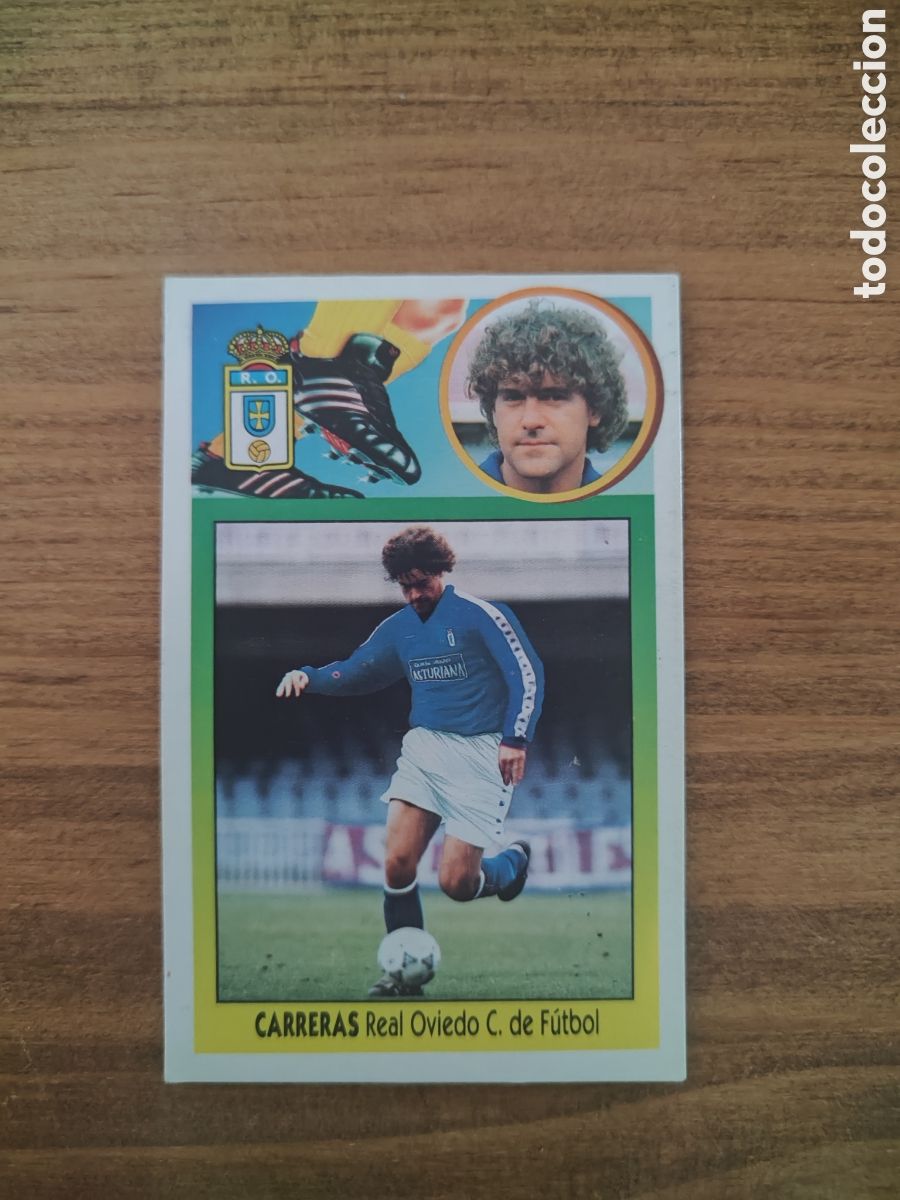 Football Stickers: Este 93 94 cart&oacute;n despegado &uacute;ltimos fichajes 24 Oviedo Carreras