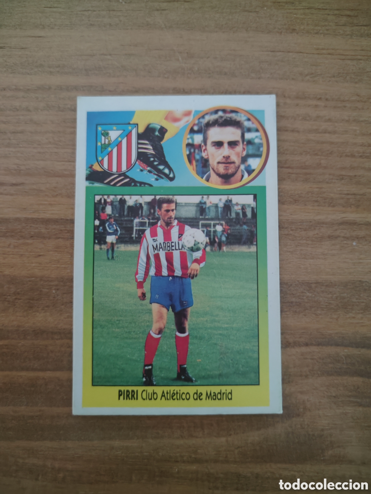 Figurine di Calcio: Este 93 94 cart&oacute;n despegado &Uacute;ltimos fichajes 17 Atl&eacute;tico Madrid Pirri