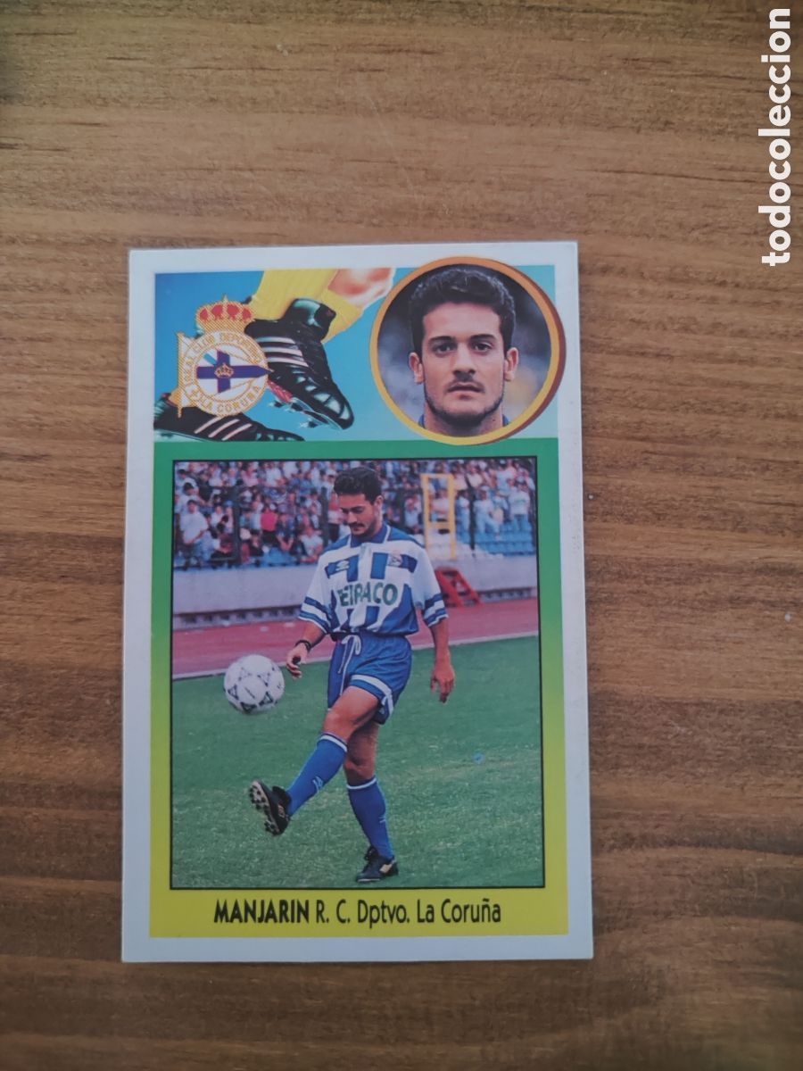 Figurine di Calcio: Este 93 94 cart&oacute;n despegado &uacute;ltimos fichajes 16 Deportivo Coru&ntilde;a Manjar&iacute;n