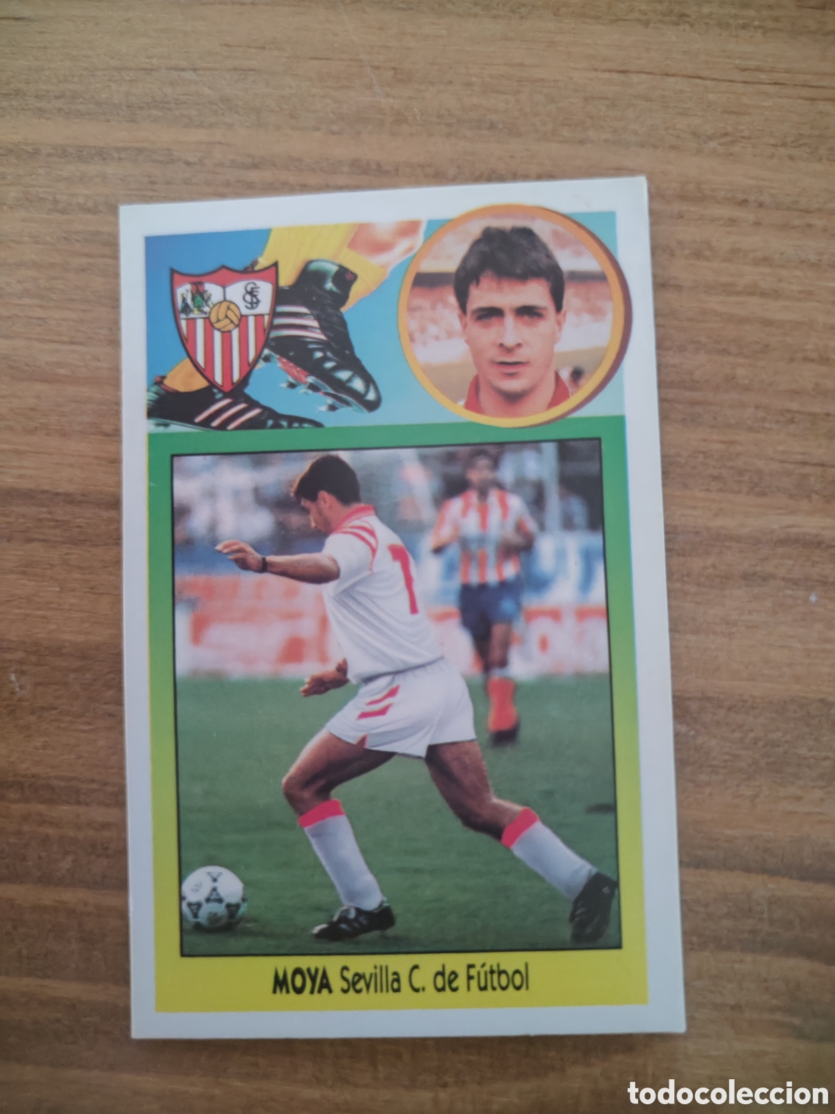 Figurine di Calcio: Este 93 94 cart&oacute;n despegado &uacute;ltimos fichajes 12 Sevilla FC Moya