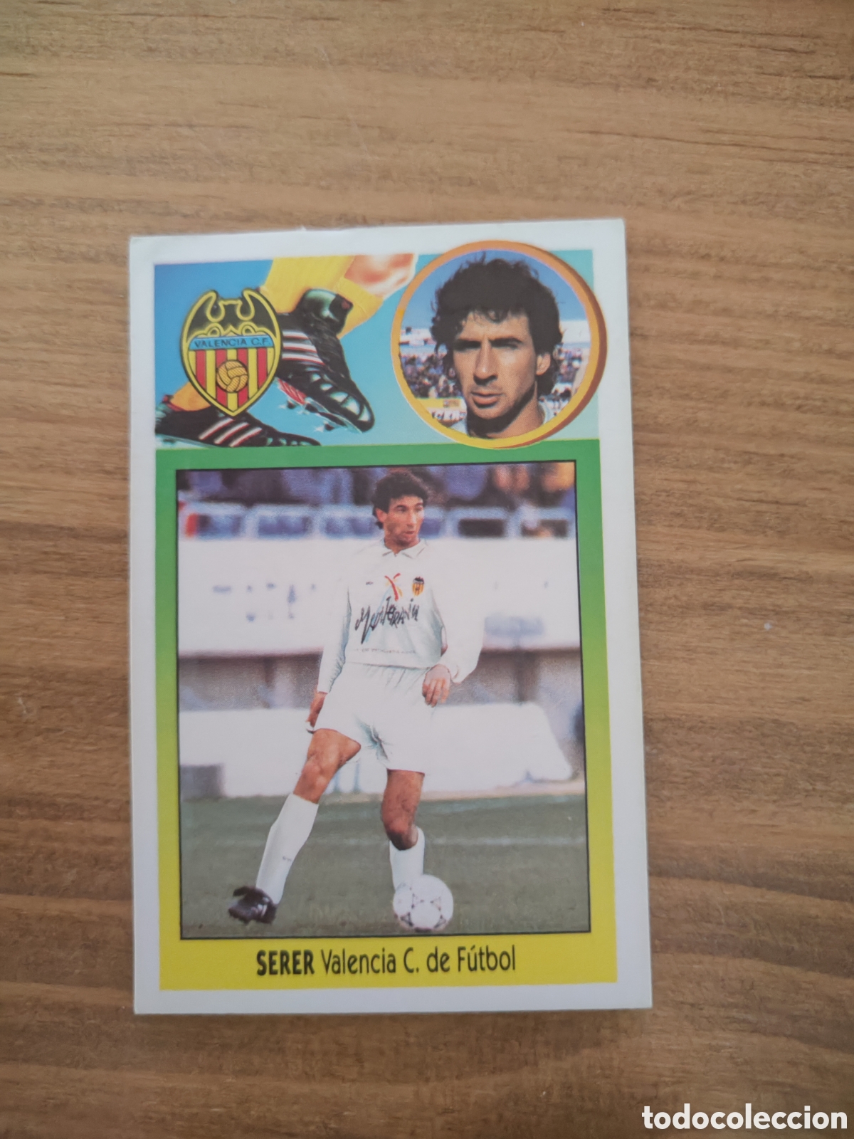 Fu&szlig;ball-Sticker: Este 93 94 cart&oacute;n despegado &uacute;ltimos fichajes 8 Valencia Serer