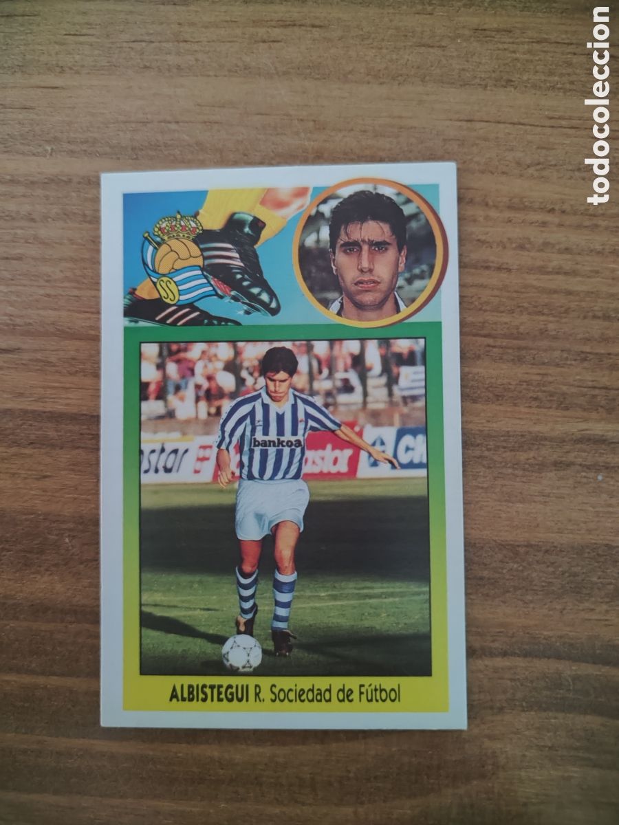 Fu&szlig;ball-Sticker: Este 93 94 cart&oacute;n sin pegar &uacute;ltimos fichajes 6 Real Sociedad Albistegui
