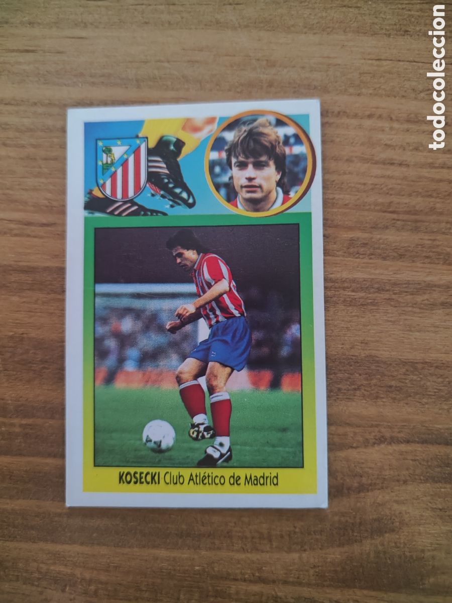 Fu&szlig;ball-Sticker: Este 93 94 cart&oacute;n sin pegar &uacute;ltimos fichajes 4 Atl&eacute;tico Madrid Kosecki