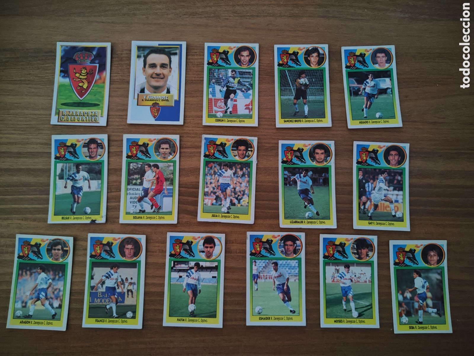 Fu&szlig;ball-Sticker: Este 93 94 despegado Lote 16 cromos Real Zaragoza