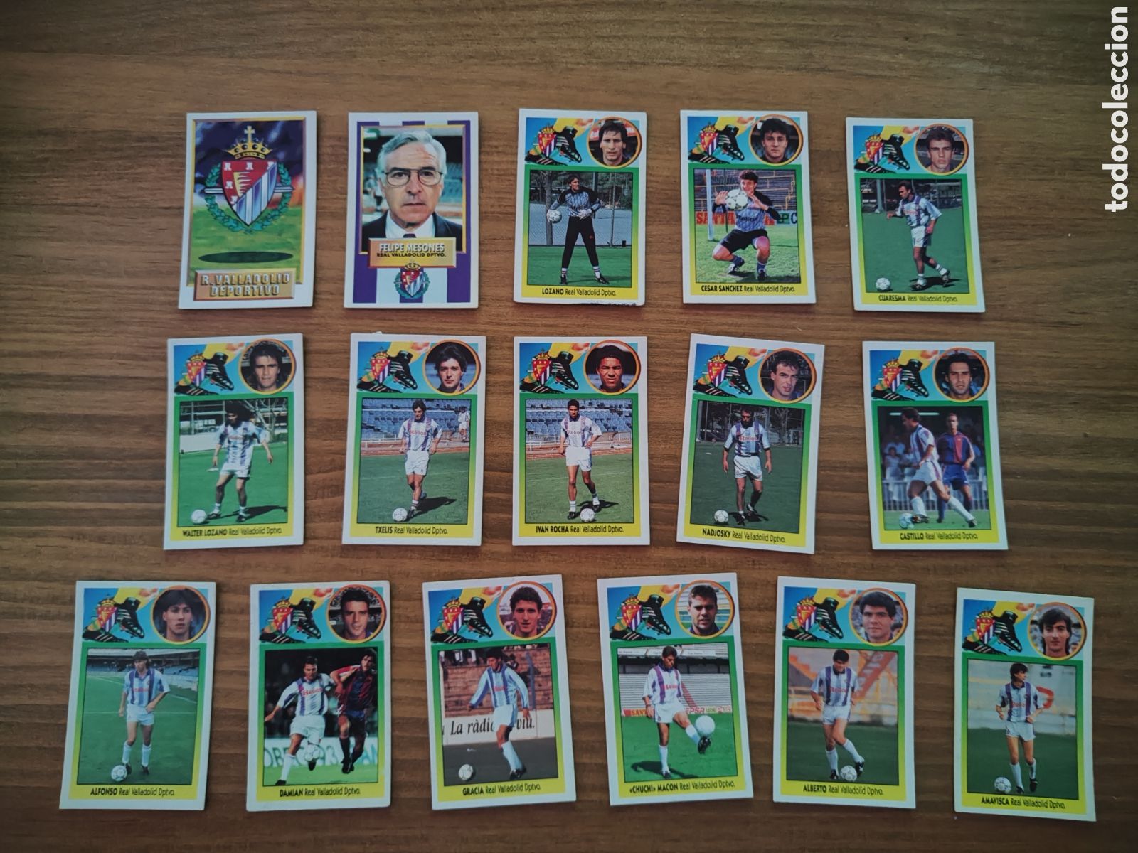 Fu&szlig;ball-Sticker: Este 93 94 despegado Lote 16 cromos Real Valladolid