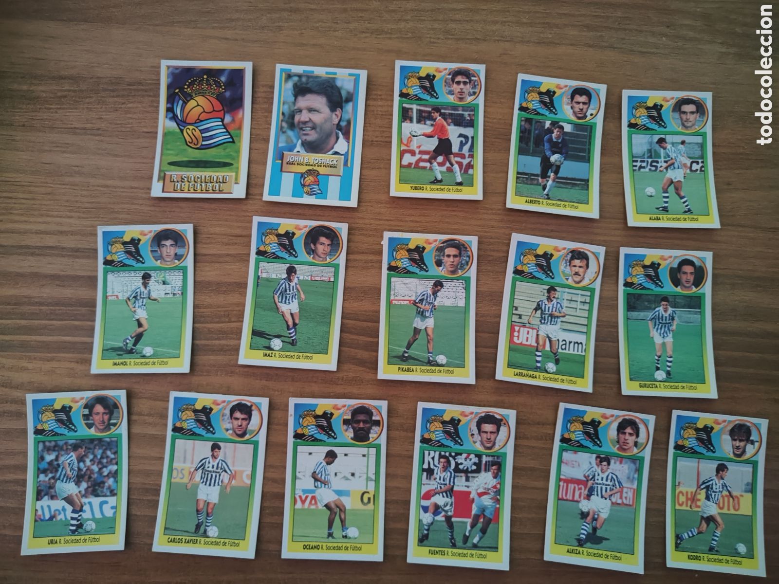 Football Stickers: Este 93 94 despegado Lote 16 cromos Real Sociedad
