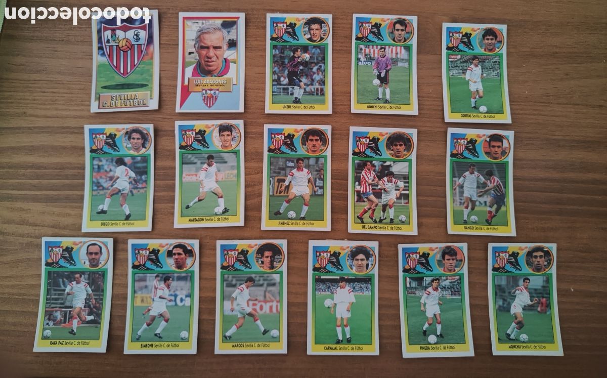 Football Stickers: Este 93 94 despegado Lote 16 cromos Sevilla FC