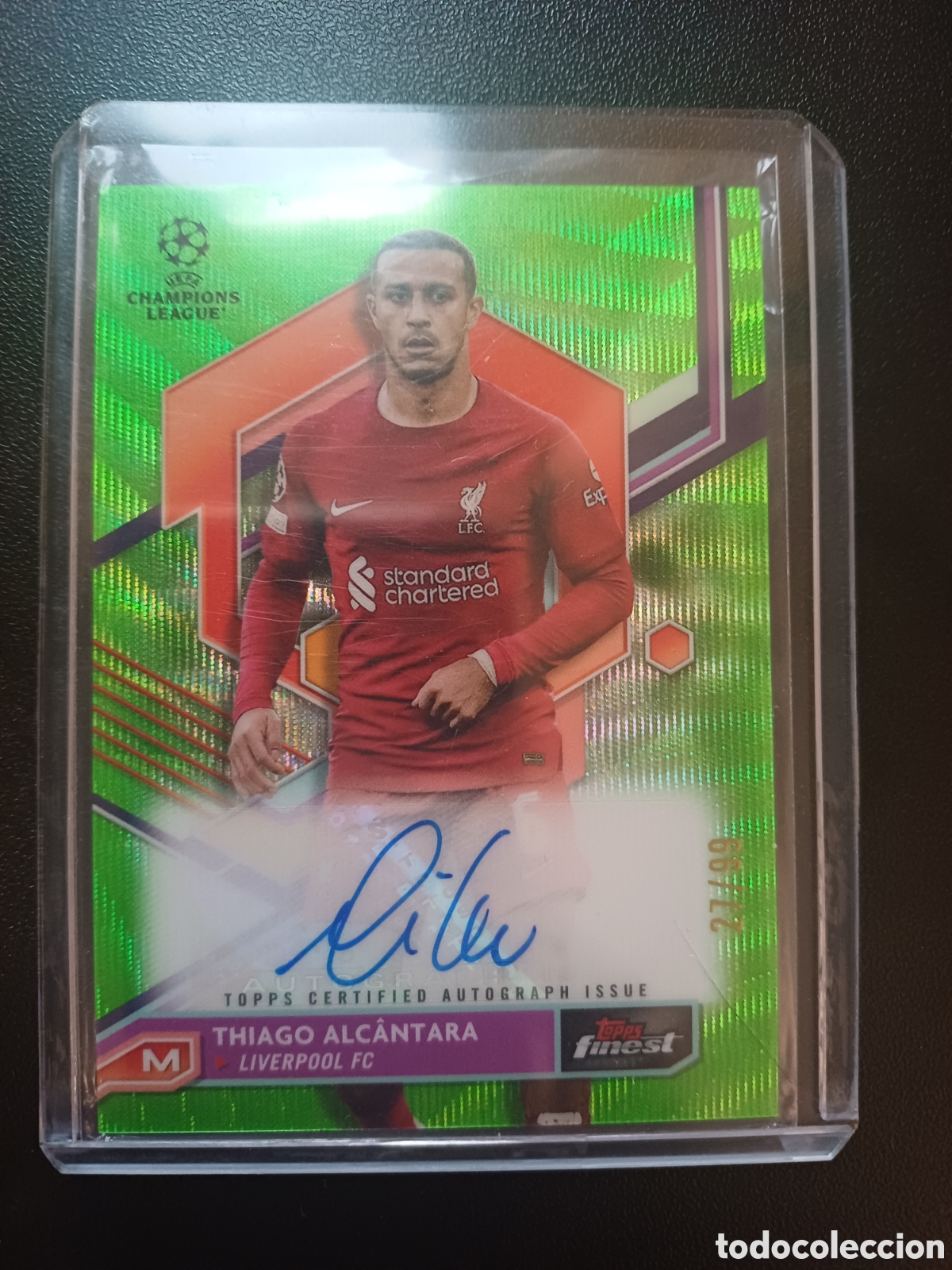 Cromos de f&uacute;tbol: #A-TA THIAGO ALCANTARA LIVERPOOL AUTOGRAFO ORIGINAL 27/99 TOPPS FINEST 2023
