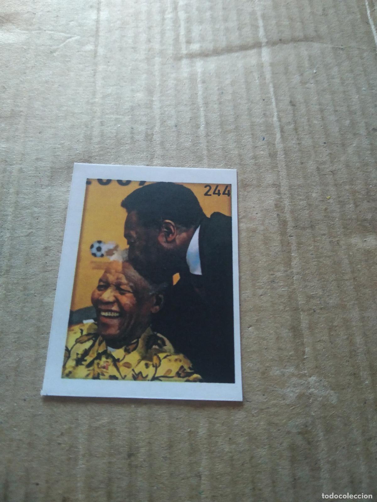 Cromos de f&uacute;tbol: 244 nelson mandela pele CROMO FUTBOL ALBUM DE FIGURINHAS DO REI PELE O MELHOR JOGADOR CAPITAO GANCHO